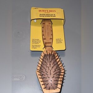 Burt's Bees Double-Sided Pin Bristle & Hemp Hair Brush Natural pet dog cat NEW
